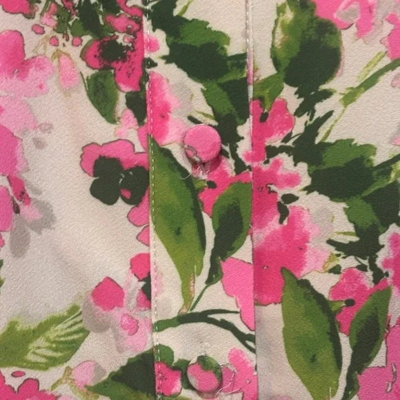 Tuckernuck Callahan Shirtdress Small Pink Hydrangea Ruffle Hem Floral - Small - Picture 5 of 9